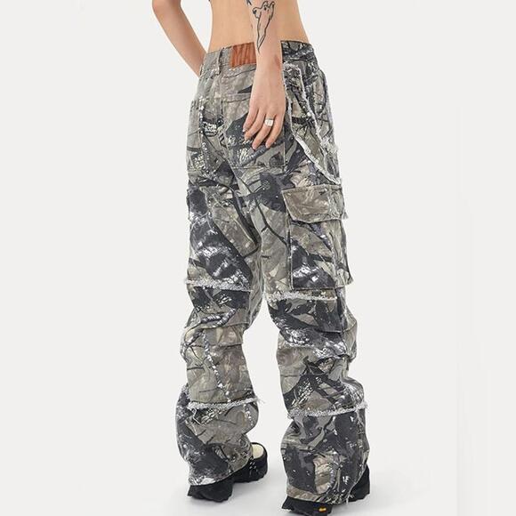 NWT FantasyGears Mens Camo Cargo Y2K Hip Hop Baggy Jeans Pants, Small - Picture 3 of 5